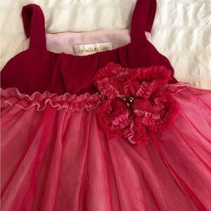 Isobella & Chloe Red and Pink Formal Kids Dress